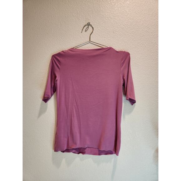 Armani Collezioni Pink Draped Neck Top Size 2 Viscose Blend designer top soft - Picture 2 of 5